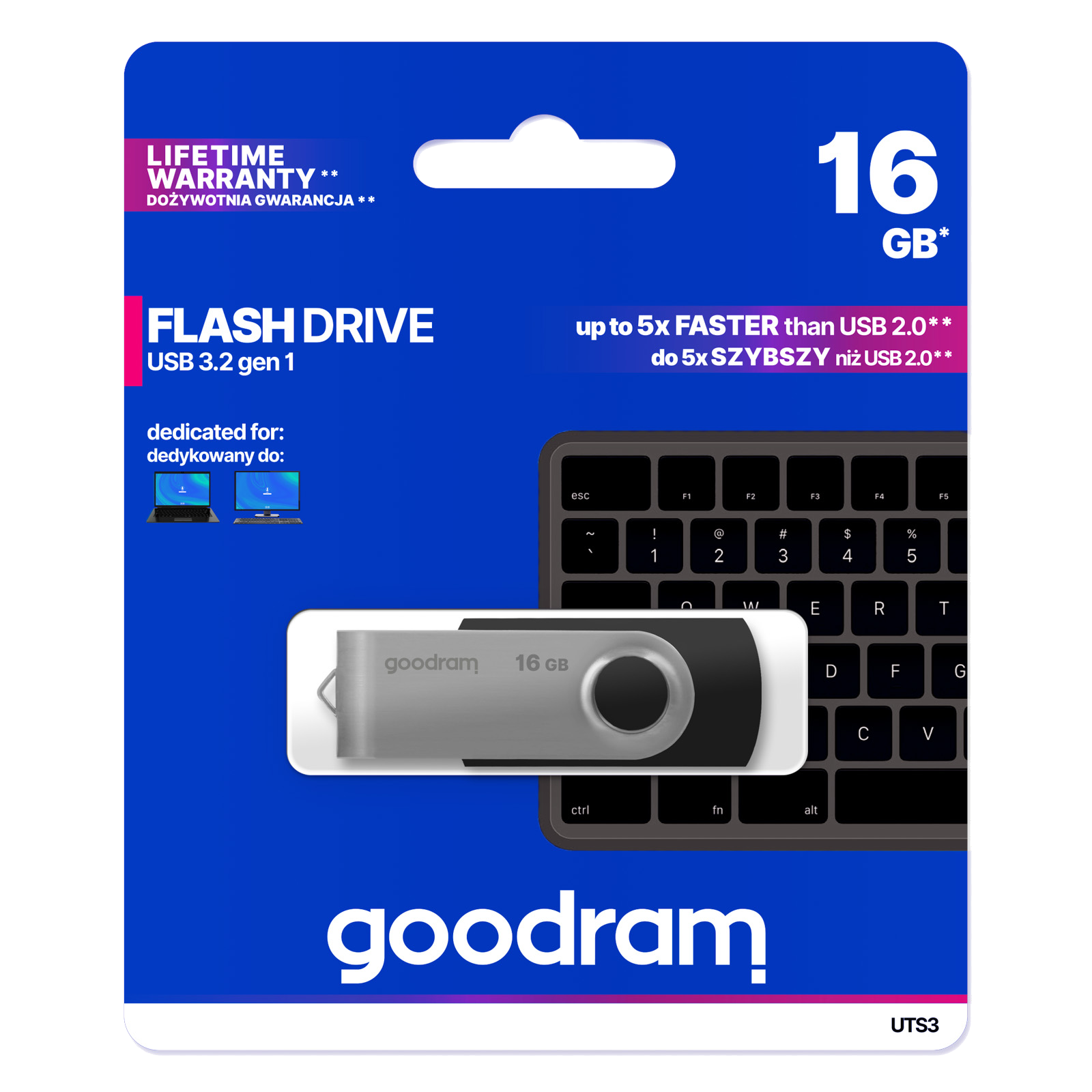 Накопичувач USB Goodram 16GB UTS3 Black USB 3.0 (UTS3-0160K0R11)
